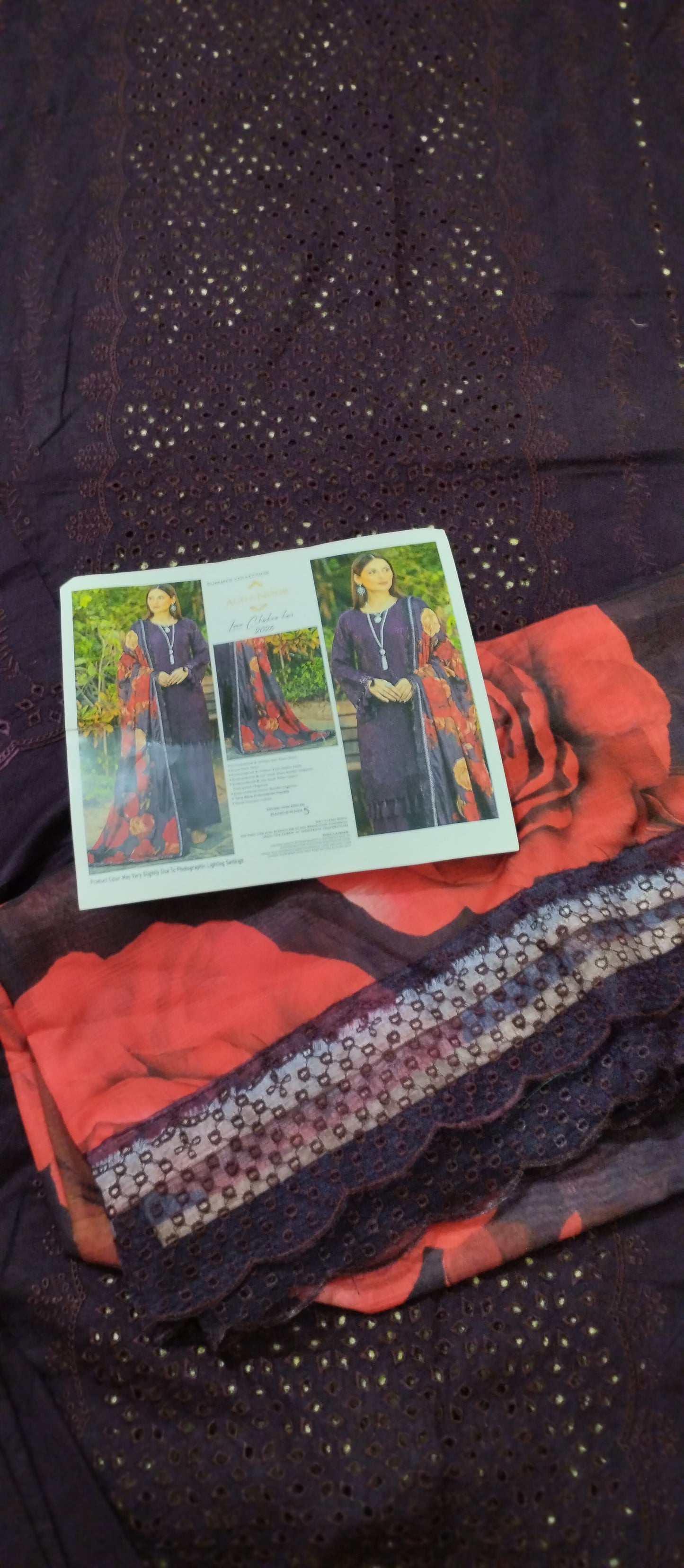 3pc Agha Noor Chickankari Lawn