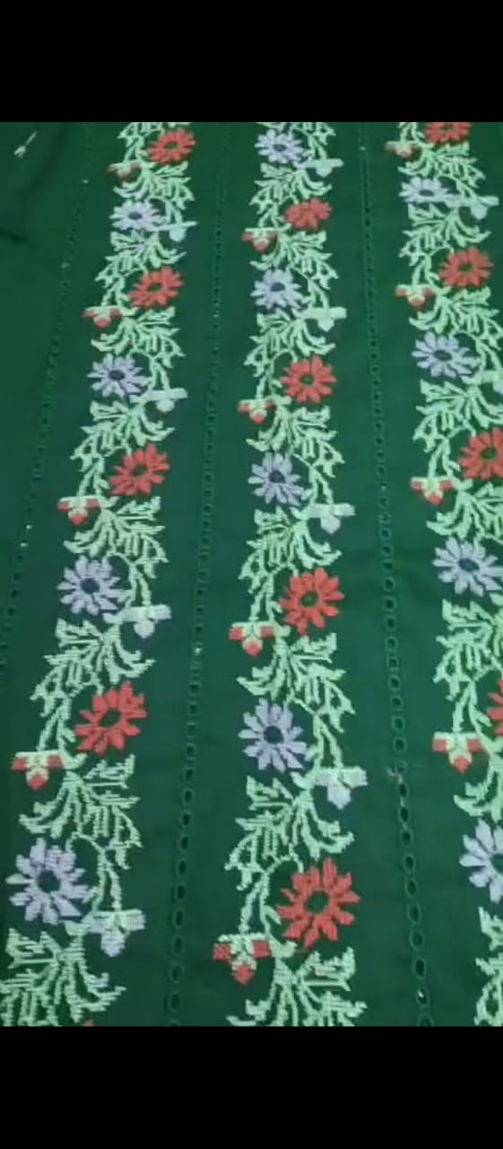 2pc Embroidered Lawn-Bottle Green