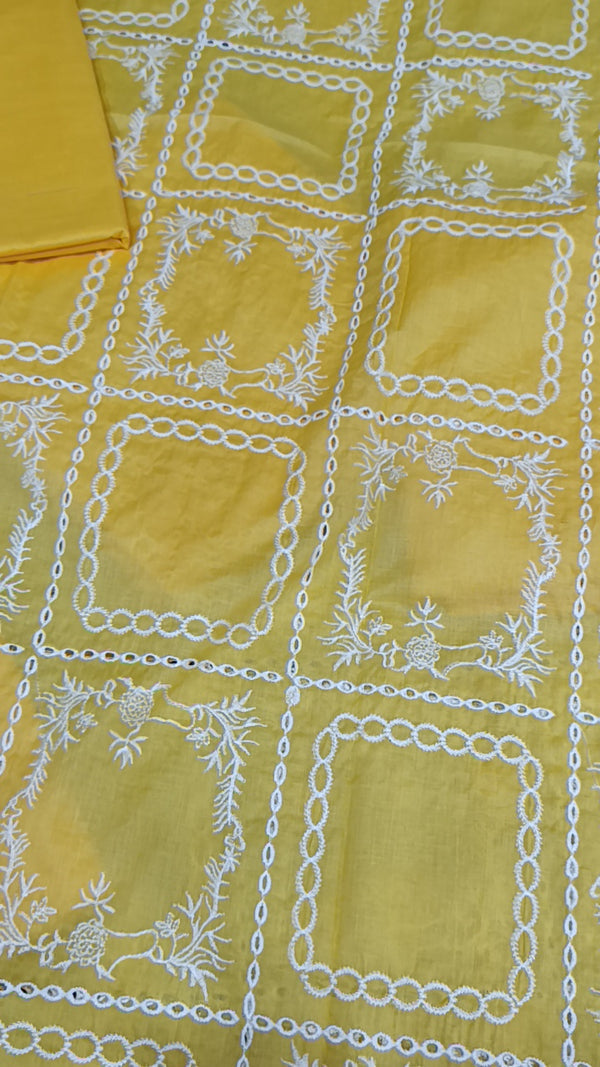 2pc Embroidered Square Lawn-Black