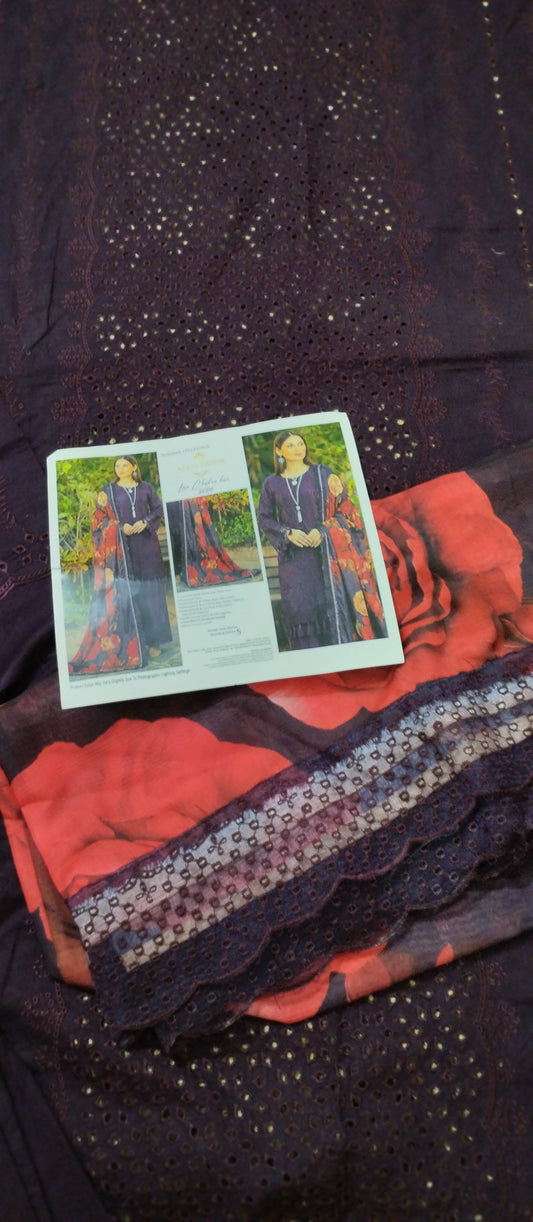 3pc Agha Noor Chickankari Lawn