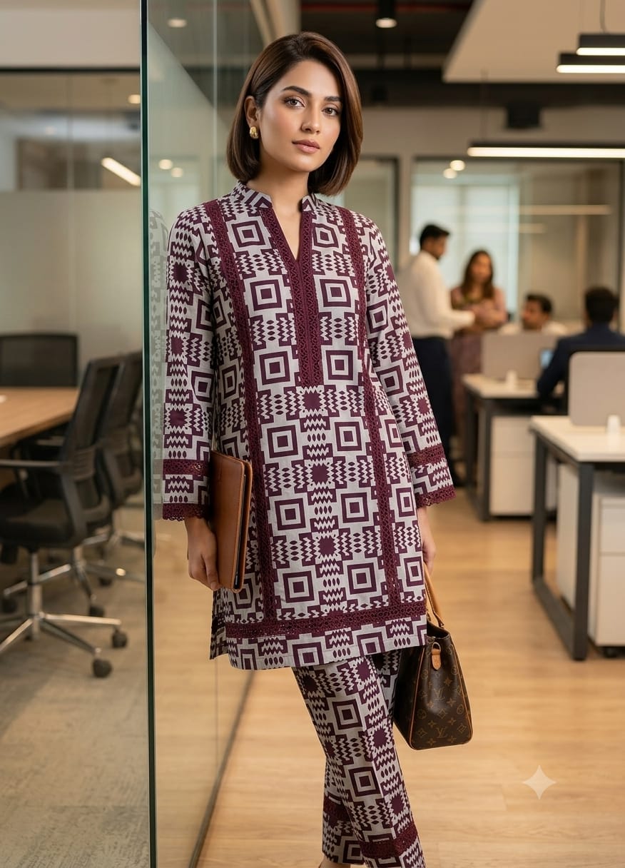 2pc Unstiched Printed Lawn