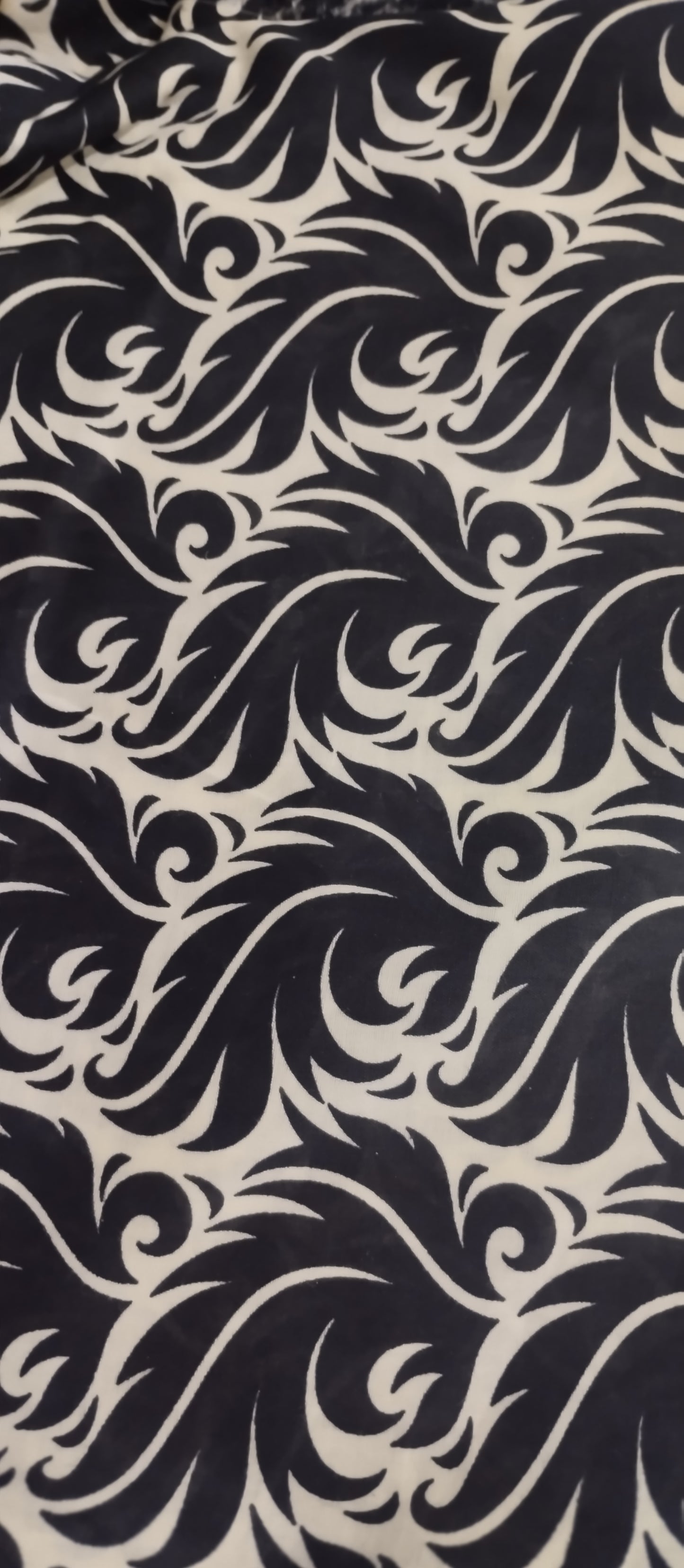 2pc Unstiched Printed Cord Set-Black
