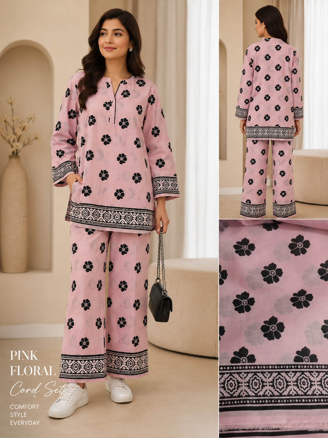 2pc Unstiched Printed Cord Set