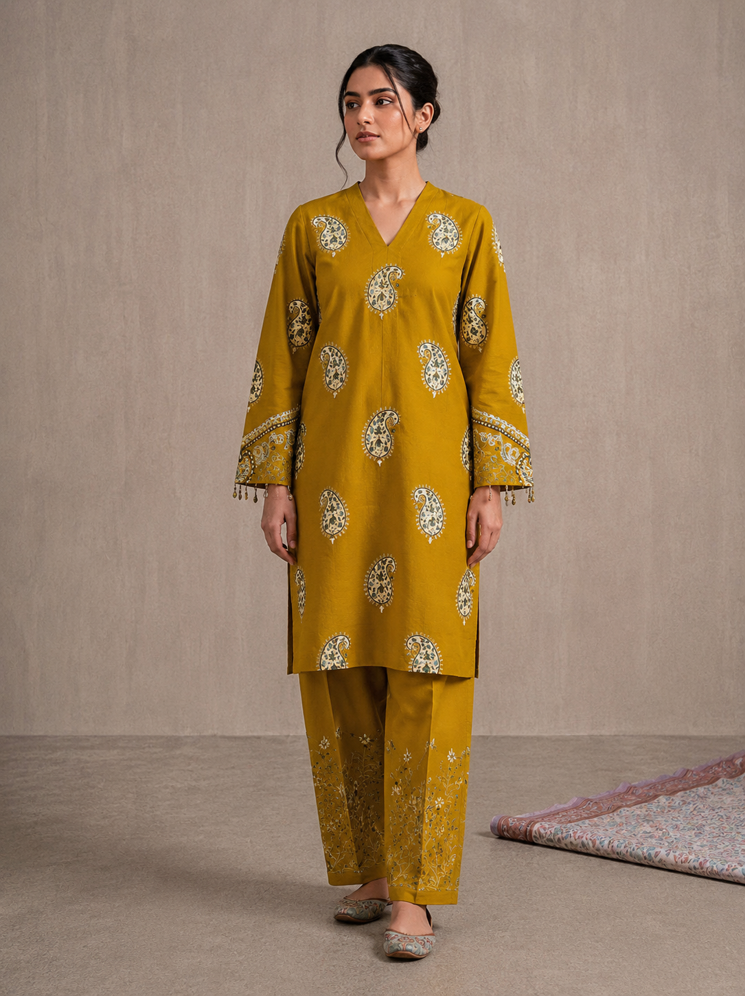 2pc Embroidered Dhani Lawn
